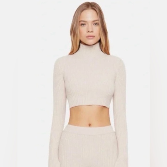 Danielle Guizio Sweaters - Danielle Guizio cropped open back ribbed sweater